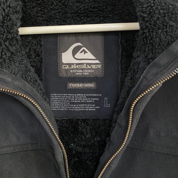 Quicksilver Black Suede Fleece Lined Jacket - Image 2