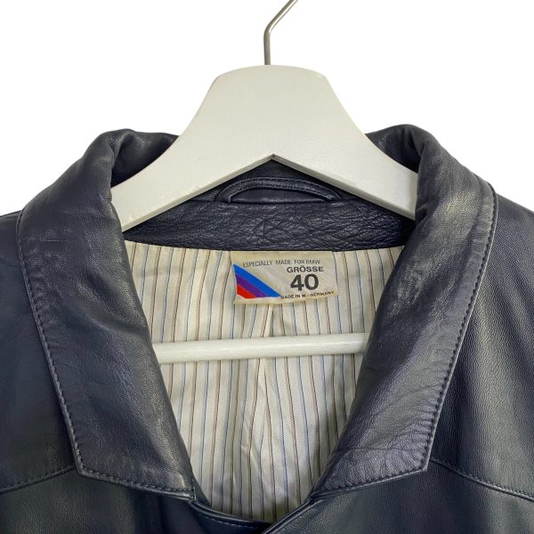 Vintage BMW Leather Navy Jacket - Image 2