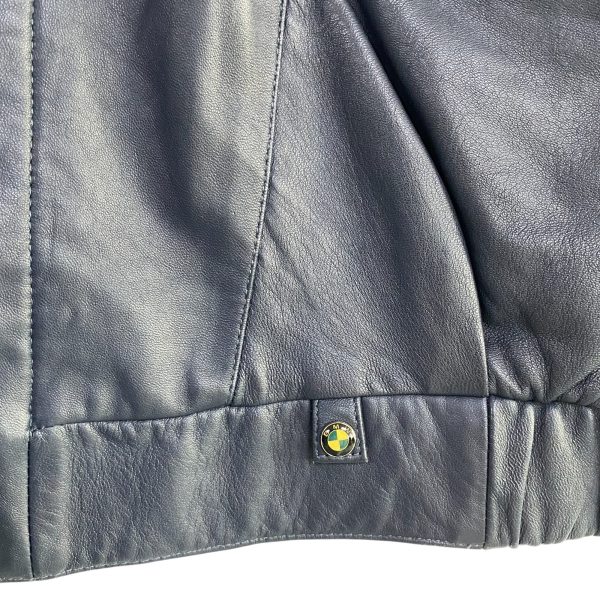Vintage BMW Leather Navy Jacket - Image 3