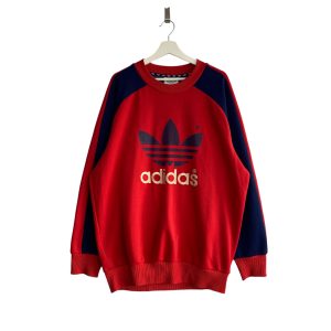 Adidas Logo Print Red Sweatshirt