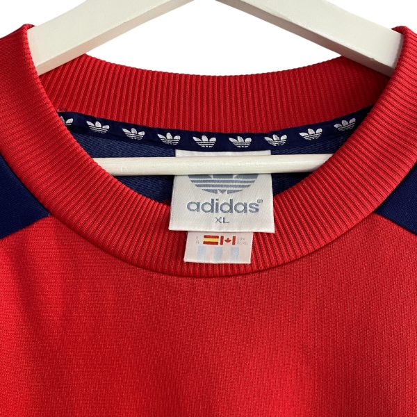 Adidas Logo Print Red Sweatshirt - Image 2