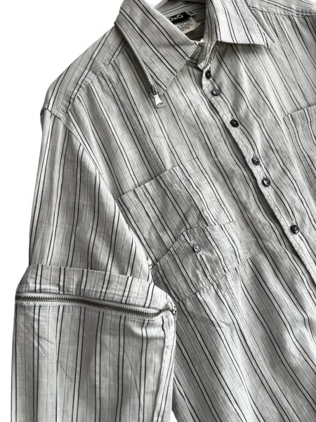 Vintage Dolce And Gabanna Pinstriped Zip Detail Shirt - Image 4
