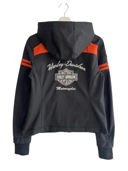 Harley Davidson Black Fitted Soft Shell Hooded Jacket - Image 3