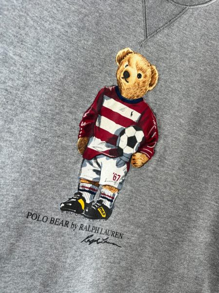 Ralph Lauren Polo Bear Grey Graphic Print Sweatshirt - Image 3