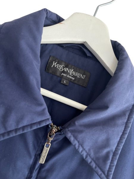 Yves Saint Laurent Navy Lightly Padded Harrington Jacket - Image 2