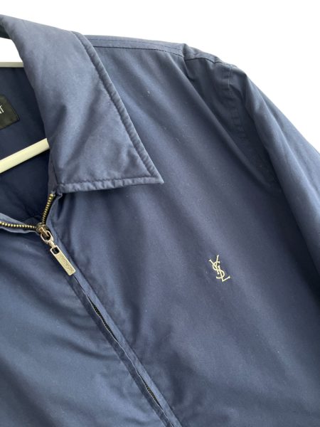 Yves Saint Laurent Navy Lightly Padded Harrington Jacket - Image 4