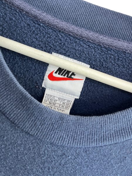 90s Nike Embroided Swoosh Navy Sweatshirt - Image 2