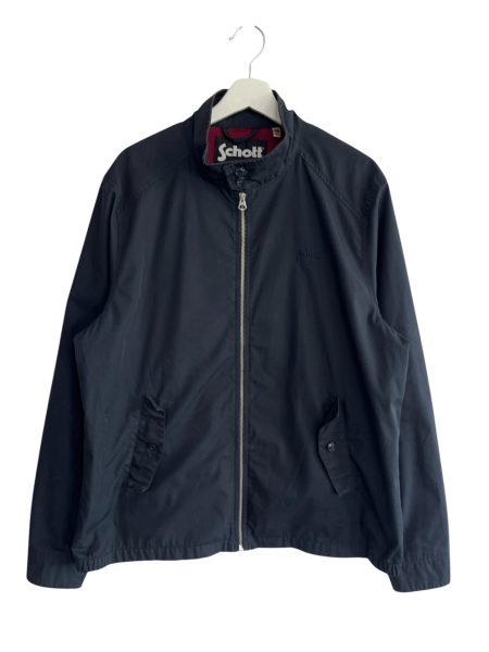 Schott Nyc Embroided Navy Harrington Jacket