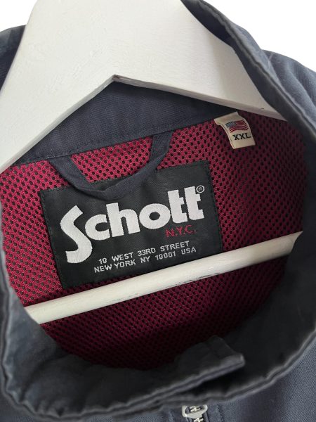 Schott Nyc Embroided Navy Harrington Jacket - Image 2