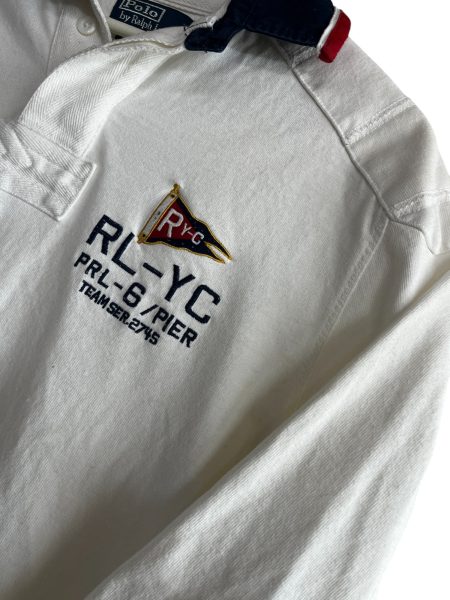 Polo Ralph Lauren Yacht Club Longsleeve White Polo Shirt - Image 4