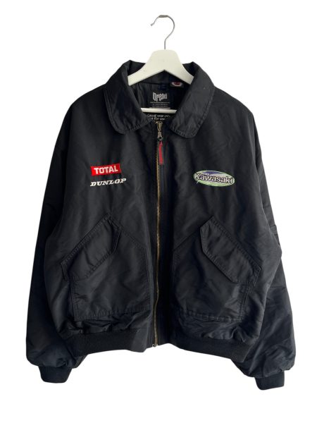 Racing Style Kawasaki Embroided Bomber Jacket