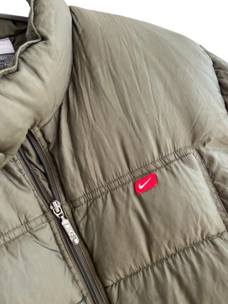 00s Nike Khaki Puffer Coat - Image 5