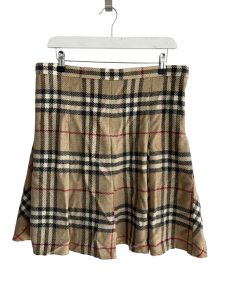 Burberry Nova Check Pleated Midi Skirt