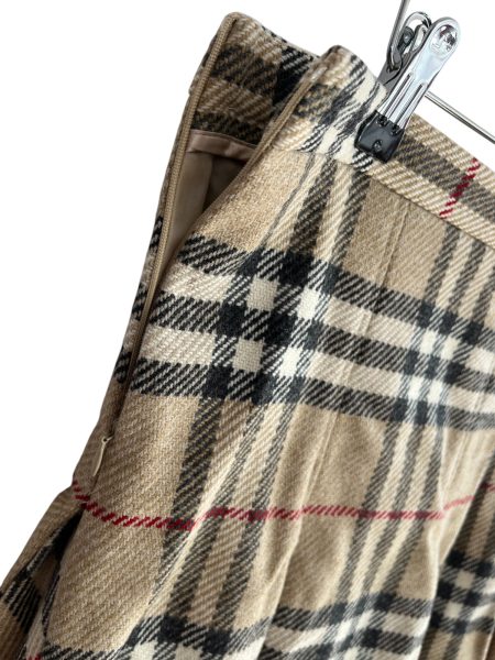 Burberry Nova Check Pleated Midi Skirt - Image 4