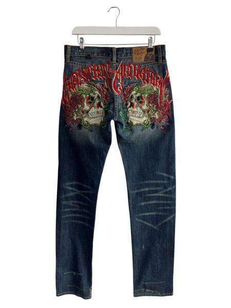 Christian Audigier Embroidered Denim Jeans - Image 3