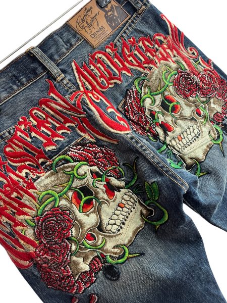 Christian Audigier Embroidered Denim Jeans - Image 4